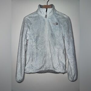 The North Face Fleece Zip Up Collar Jacket Women Size Small Light Blue Polyester